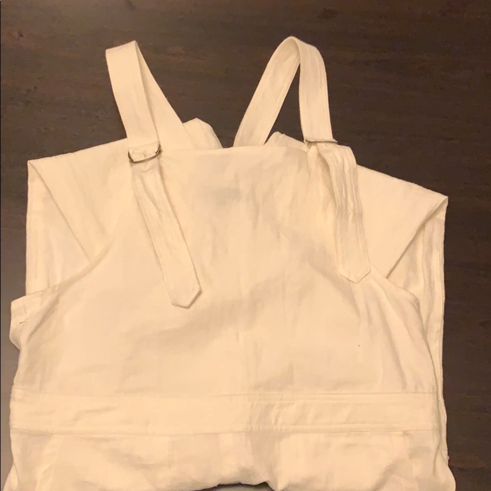 White Linen Overall Pants